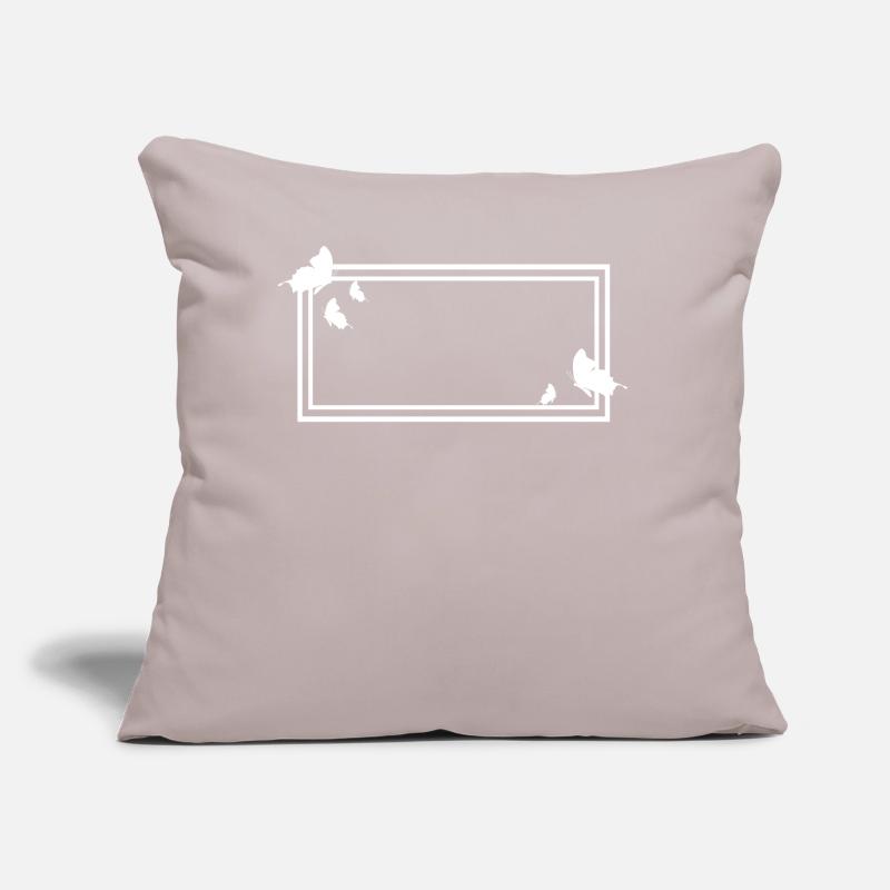 Cadre rectangulaire avec papillons Coussin et housse de 45 x 45 cm