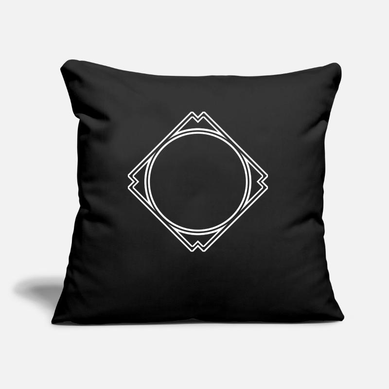 White circle in the square frame decoration Sofa pillow with filling 45cm x 45cm