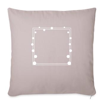 Cadre pointillé Carré blanc - Coussin et housse de 45 x 45 cm - taupe clair - Devant