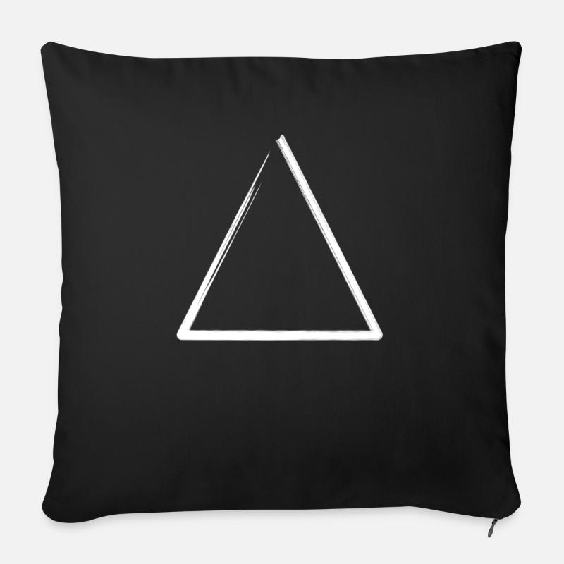 Weißes Verwittertes Dreieck Rahmen - Sofakissen mit Füllung 45 x 45 cm - Schwarz