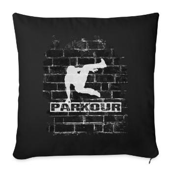 Parkour - Sofa pillow with filling 45cm x 45cm - black - Front