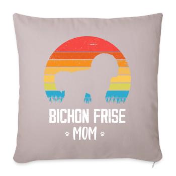 Bichon Frise - Coussin et housse de 45 x 45 cm - taupe clair - Devant