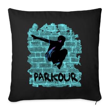 Parkour - Sofakissen mit Füllung 45 x 45 cm - Schwarz - Vorne