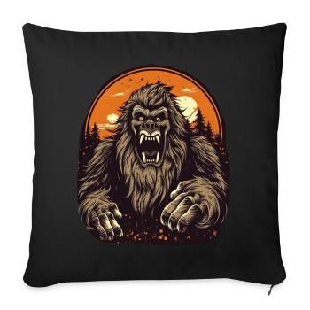 Sasquatch Folklore Geschenk Gruseliges Bigfoot - Sofakissen mit Füllung 45 x 45 cm - Schwarz - Vorne