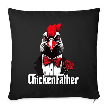 Chicken Father Mafia, Clucky Capo - Sofakissen mit Füllung 45 x 45 cm - Schwarz - Vorne