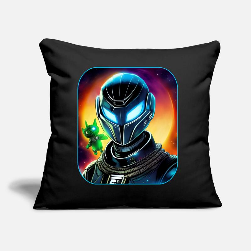 Astronaute de l’espace avec une fée extraterrestre Coussin et housse de 45 x 45 cm