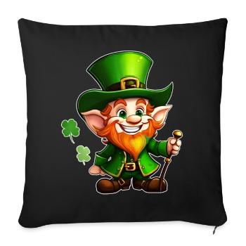 Saint Patricks Day Irish Kobold Leprechaun Wichtel - Sofakissen mit Füllung 45 x 45 cm - Schwarz - Vorne