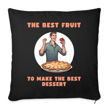 Animated man eating an apple pie - Sofa pillow with filling 45cm x 45cm - black - Front