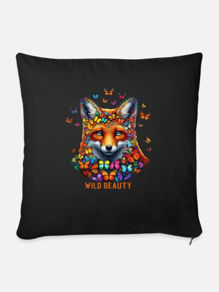 Fuchs & Flatter-Charme - Sofakissen mit Füllung 45 x 45 cm - Schwarz