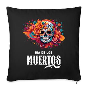 Chemise Mystic Statement : Dia de los Muertos - Coussin et housse de 45 x 45 cm - noir - Devant