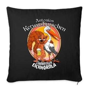 Antonios Kerwasbuschen - Sofakissen mit Füllung 45 x 45 cm - Schwarz - Vorne