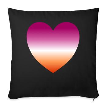 Lesbian heart - Sofa pillow with filling 45cm x 45cm - black - Front