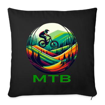 MTB Bike - Sofa pillow with filling 45cm x 45cm - black - Front