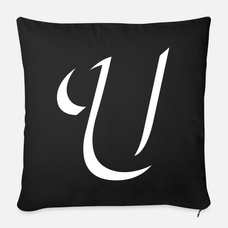 Elegantes Letter U muster mit dynamischer Form - Sofakissen mit Füllung 45 x 45 cm - Schwarz