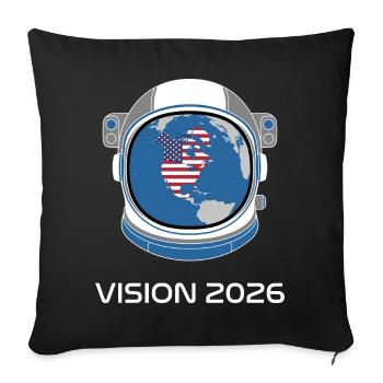 Vision 2026 USA Astronaut - Sofa pillow with filling 45cm x 45cm - black - Front