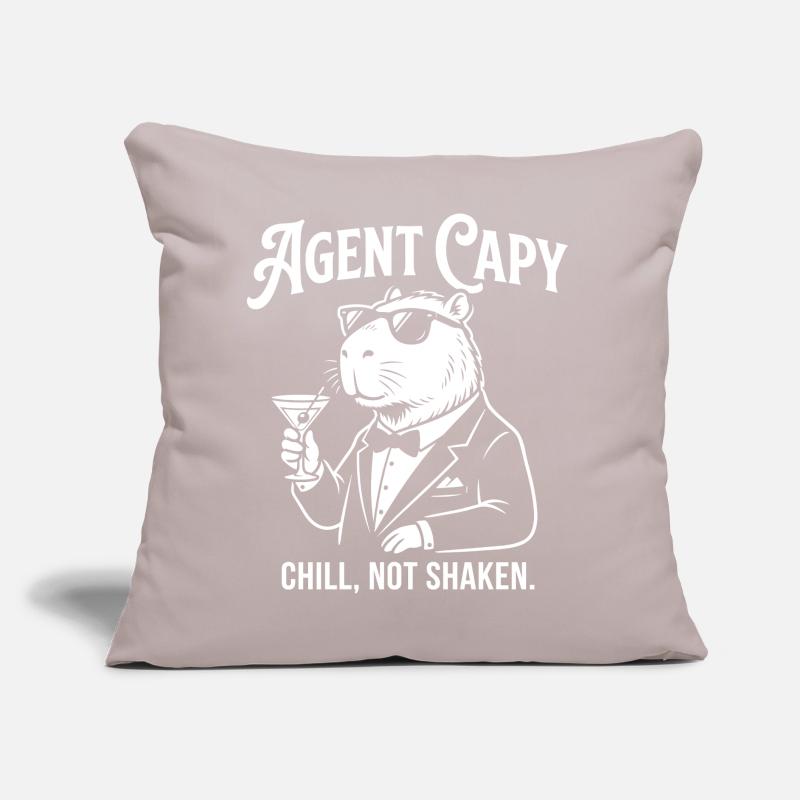 Agent Capybara - Un cobaye espion cool Coussin et housse de 45 x 45 cm