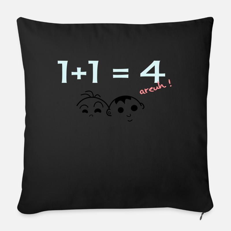 1 + 1 = 4 - Coussin et housse de 45 x 45 cm - noir