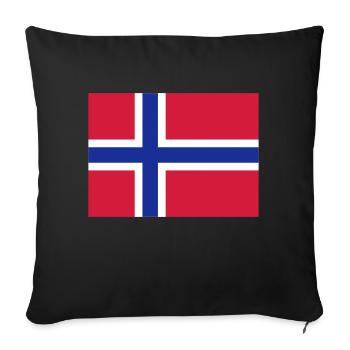 norway flag - Coussin et housse de 45 x 45 cm - noir - Devant