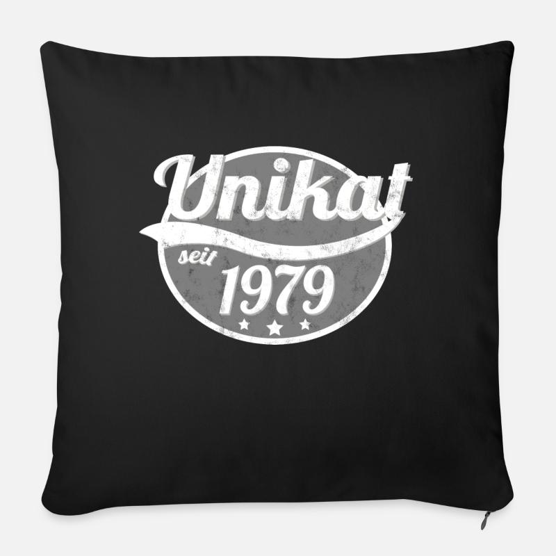 1979 Unikat - Sofakissen mit Füllung 45 x 45 cm - Schwarz