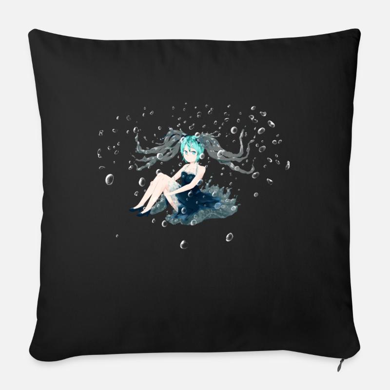 Wasser Miku OC - Sofakissen mit Füllung 45 x 45 cm - Schwarz