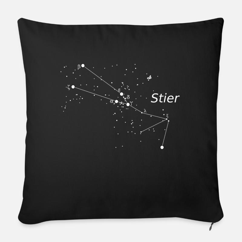 Stier Sternbild Sternzeichen - Sofakissen mit Füllung 45 x 45 cm - Schwarz