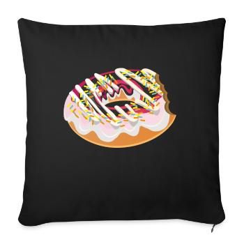 Donut Doughnut Lustiges Geschenk - Sofakissen mit Füllung 45 x 45 cm - Schwarz - Vorne