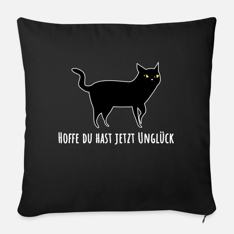 Chat noir avec malchance - Coussin et housse de 45 x 45 cm - noir