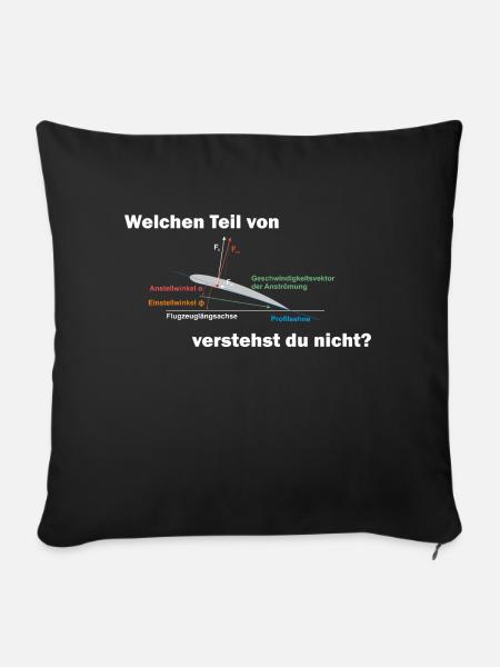 Segelflieger Auftrieb - Sofakissen mit Füllung 45 x 45 cm - Schwarz