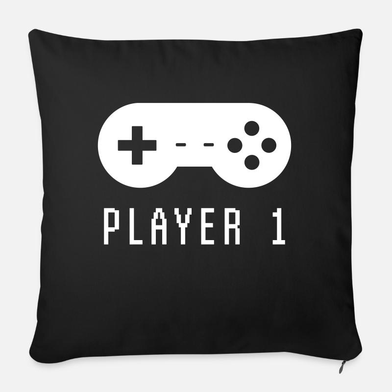 Gamer Player 1 - Coussin et housse de 45 x 45 cm - noir