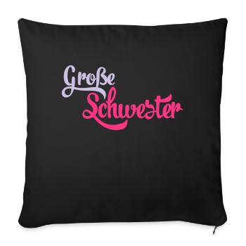 schwester - Sofakissen mit Füllung 45 x 45 cm - Schwarz - Vorne