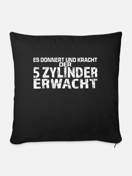 5 ZYLINDER POWER - Sofakissen mit Füllung 45 x 45 cm - Schwarz