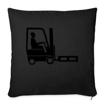 forklift driver - Sofa pillow with filling 45cm x 45cm - black - Front