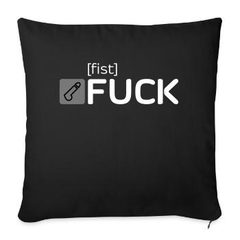 [fist] FUCK - Sofakissen mit Füllung 45 x 45 cm - Schwarz - Vorne
