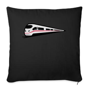Glace de chemin de fer train - Coussin et housse de 45 x 45 cm - noir - Devant