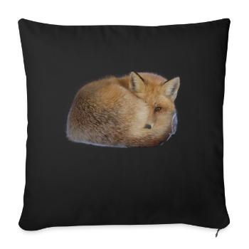 cute fox - sweet fox - Sofa pillow with filling 45cm x 45cm - black - Front
