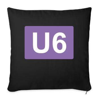 Berlin U-Bahn U6 - Sofakissen mit Füllung 45 x 45 cm - Schwarz - Vorne