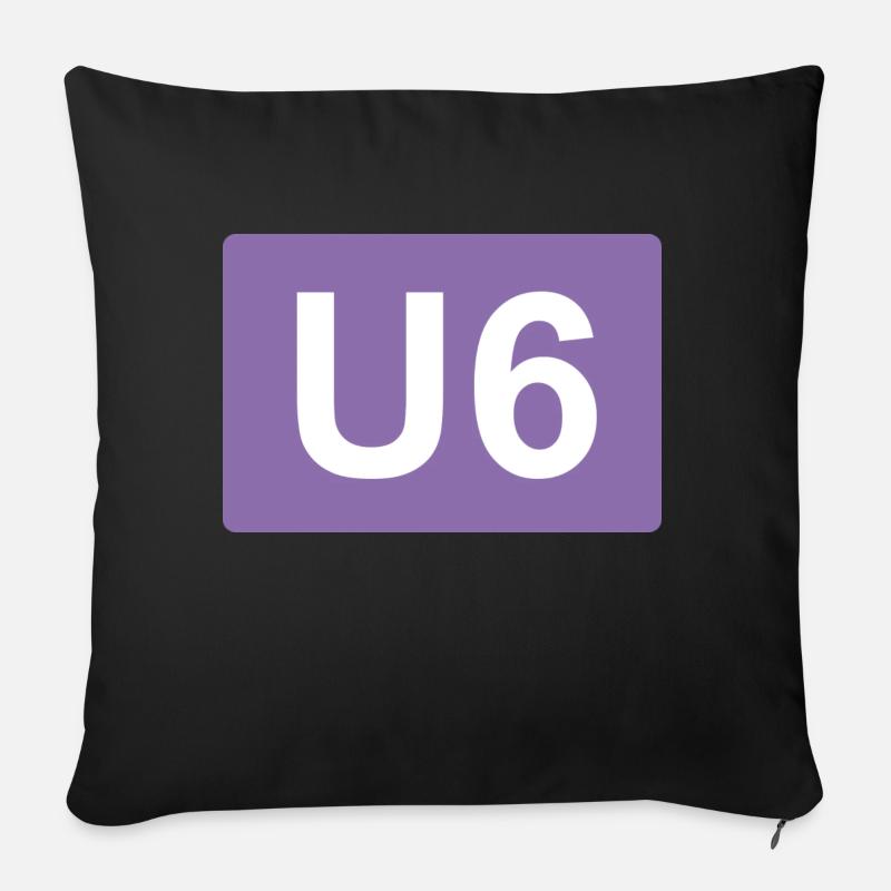 Berlin U-Bahn U6 - Sofakissen mit Füllung 45 x 45 cm - Schwarz