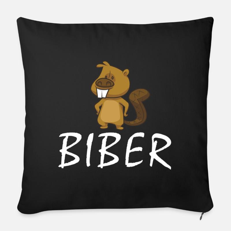 castor - Coussin et housse de 45 x 45 cm - noir