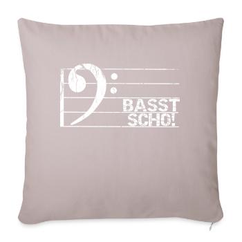 Basst Scho Bassisten Musiker Bassist Bass Gitarre - Sofakissen mit Füllung 45 x 45 cm - helles Taupe - Vorne