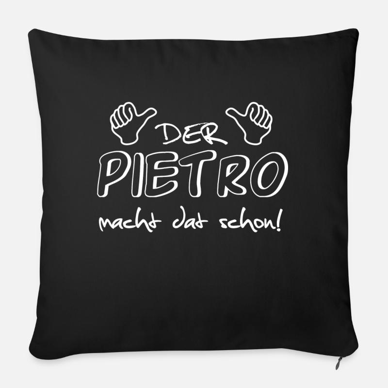 pietro - Sofakissen mit Füllung 45 x 45 cm - Schwarz
