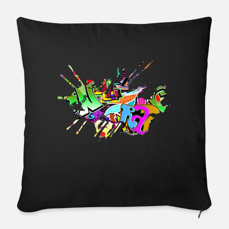 Graffiti - Sofakissen mit Füllung 45 x 45 cm - Schwarz