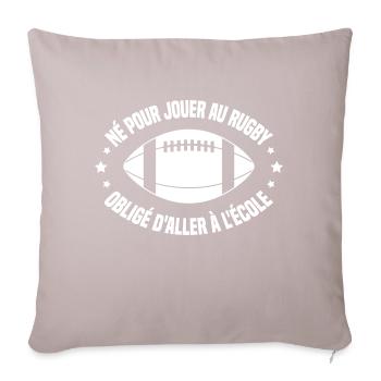 Joueur De Rugby Rigolo Rugby Ballon Humour - Coussin et housse de 45 x 45 cm - taupe clair - Devant