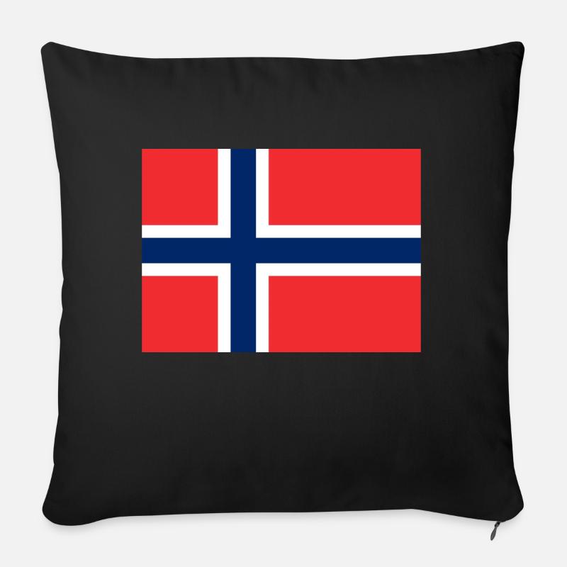 Norwegen Flagge - Sofakissen mit Füllung 45 x 45 cm - Schwarz