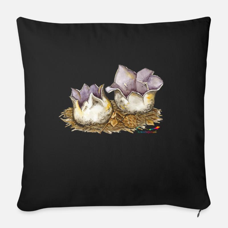 Kronenbecherling (Sarcosphaera coronaria) - Sofakissen mit Füllung 45 x 45 cm - Schwarz