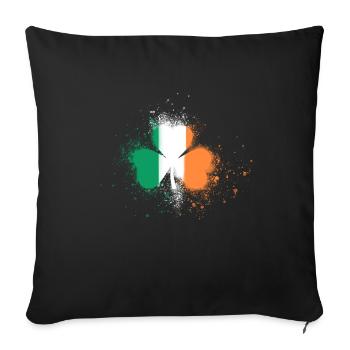 Irlande,Irlande,Trèfle,Graffiti,Peinture - Coussin et housse de 45 x 45 cm - noir - Devant