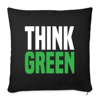 Pensez vert - Coussin et housse de 45 x 45 cm - noir - Devant