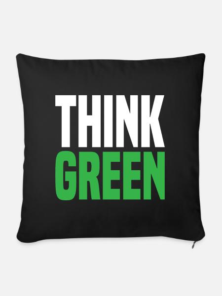 Think Green - Sofakissen mit Füllung 45 x 45 cm - Schwarz