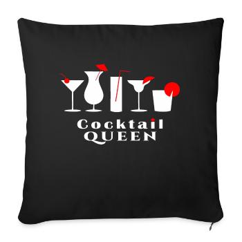 Cocktail Queen - Sofa pillow with filling 45cm x 45cm - black - Front