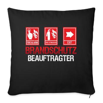 Brandschutz Brandschutzbeauftragter Beruf - Sofakissen mit Füllung 45 x 45 cm - Schwarz - Vorne