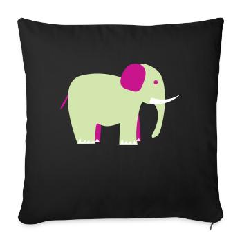 Elephant - Sofa pillow with filling 45cm x 45cm - black - Front